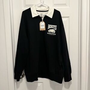 NWT Roots Oversized Quarter-Zip Sweater